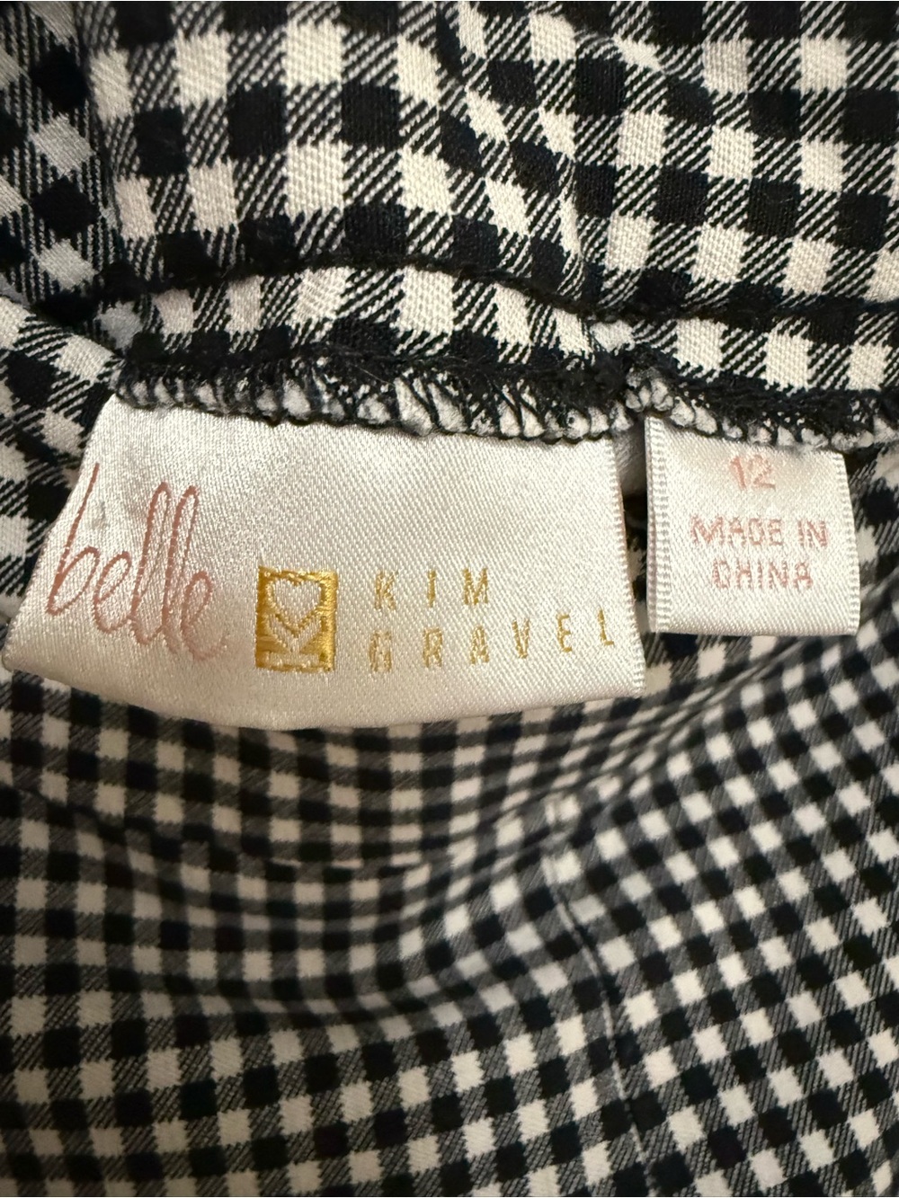 Women’s Black and White Gingham Pull-On Pants - Picture 3 of 5